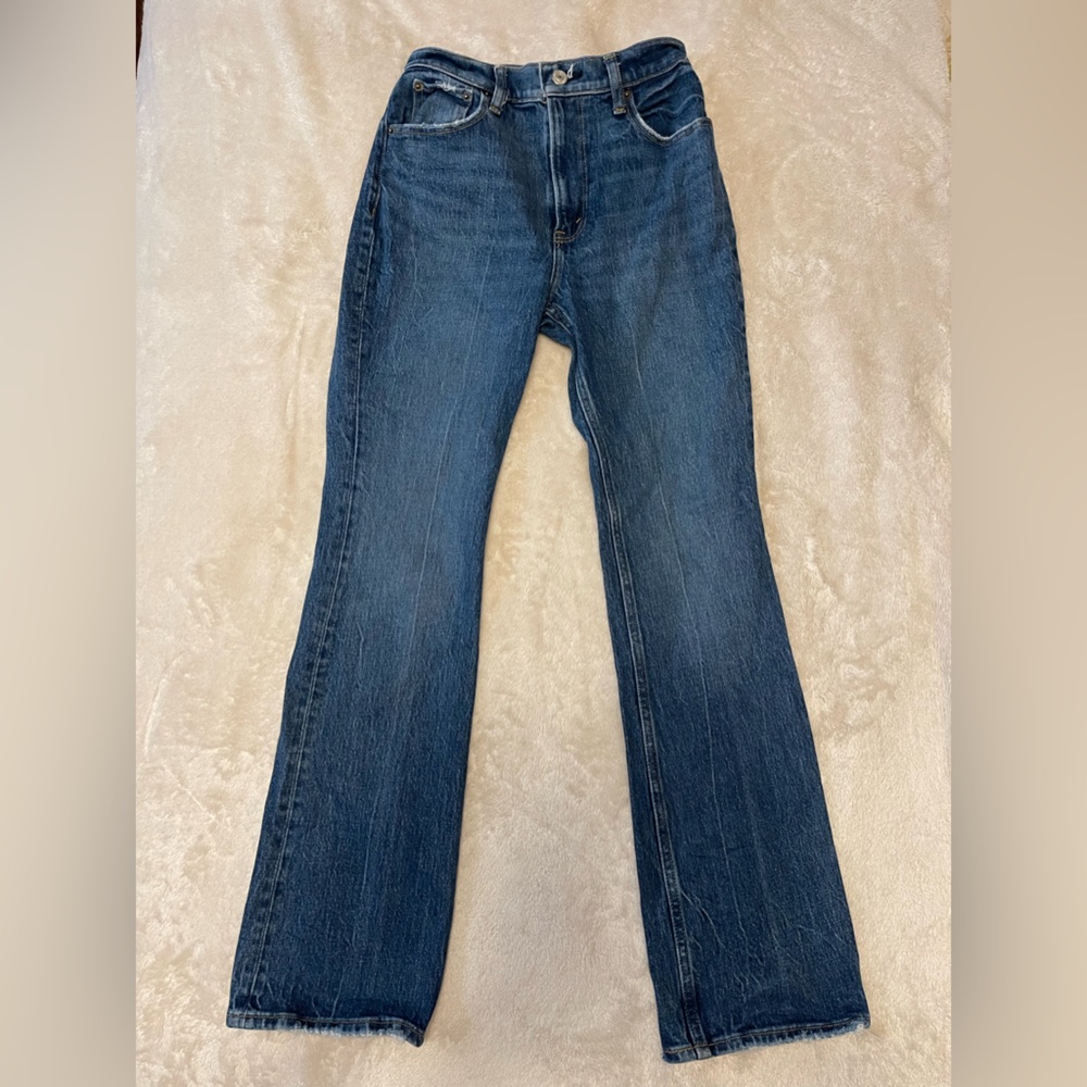 Abercrombie & Fitch 70s Vintage Flare Ultra High Rise Jean Med Wash Size 24S